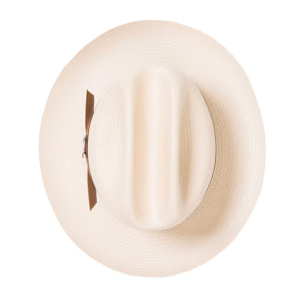 Stetson Natural Straw Panama Hat with Brown Band - Picture 4 of 7